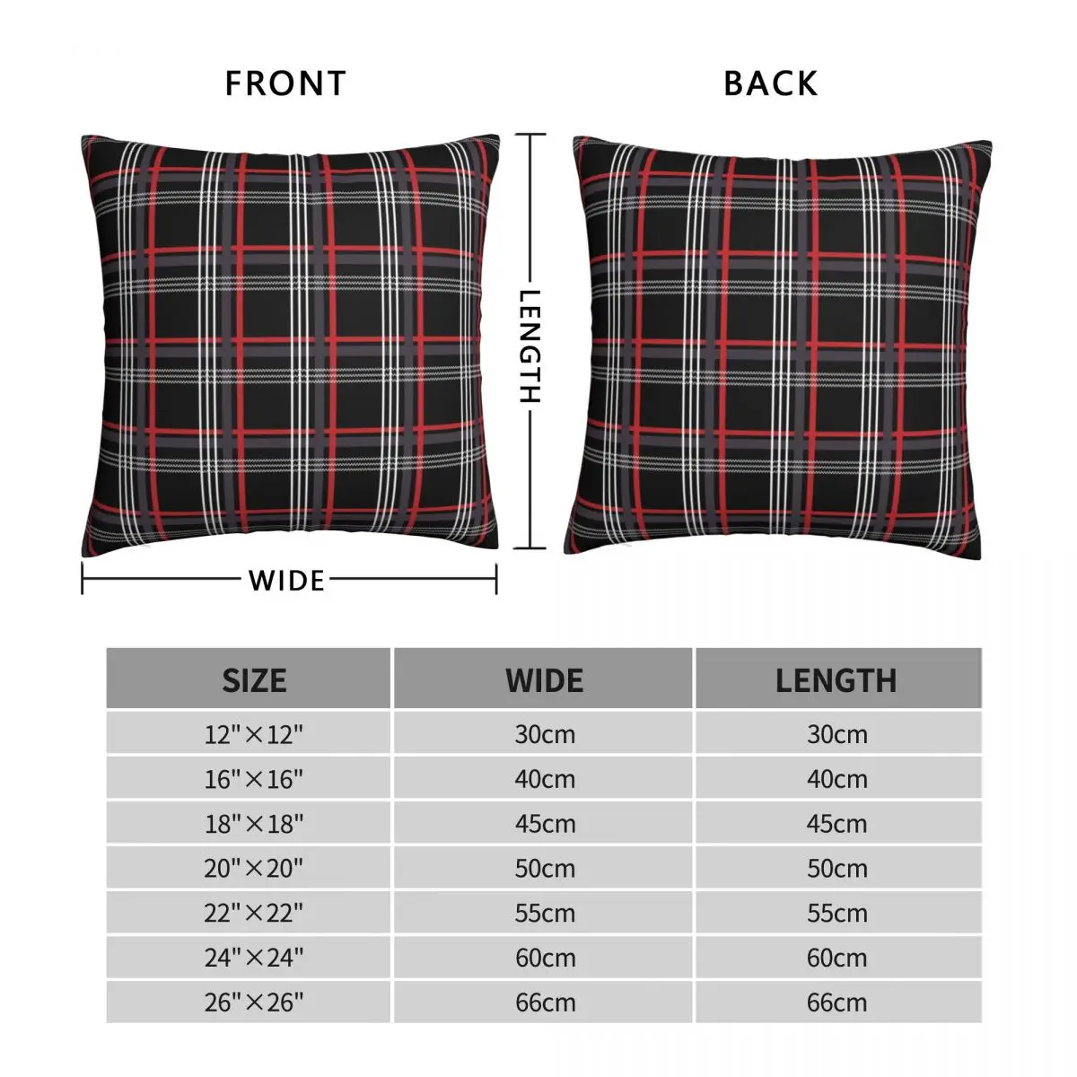 GTi Tartan Square Pillowcase Polyester Linen Velvet Printed Zip Decorative Throw Pillow Case Room Cushion Cover Wholesale 45x45