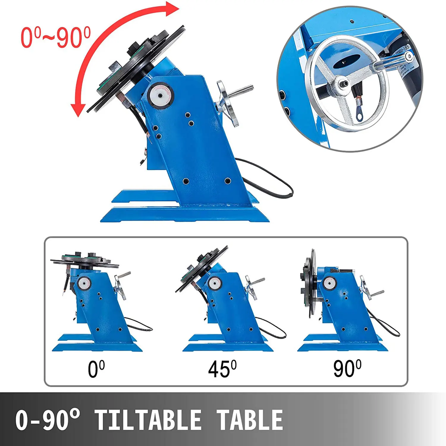 100KG Rotary Welding Positioner Turntable Table High Positioning Accuracy Suitable for Cutting, Grinding, Assembly