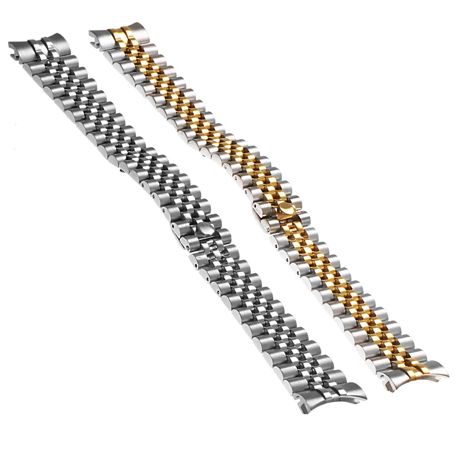 316L Stainless Steel  20mm  Solid Stainless Steel Jubilee Watch Band Bracelet Curved End Fit for R0lx Dat-just Watch