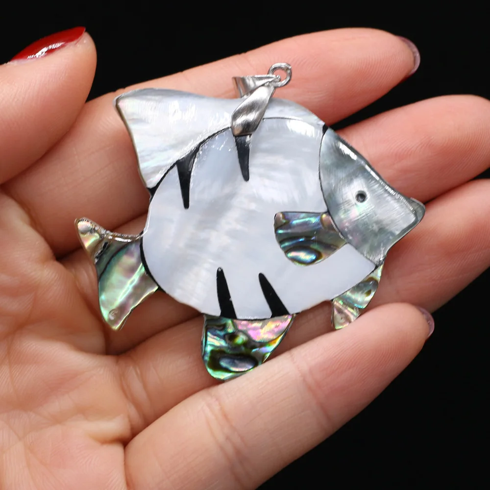 Natural Shell Pendant animal shape Mother of Pearl Splicing Abalone Shell charms For jewelry making DIY Necklace accessories