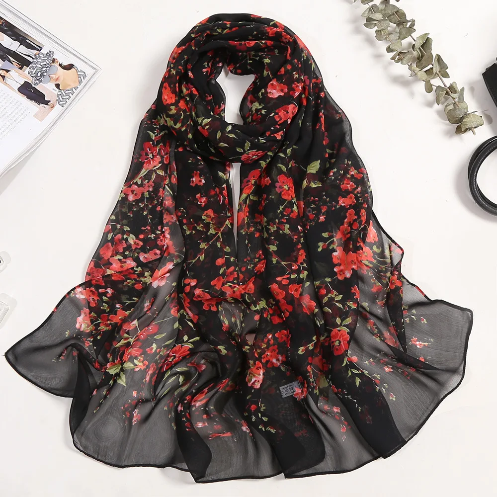 Hot Fashion Women Foulard Bandana Dot Scarf Chiffon Georgette Long Shawl Summer Scarf Sunscreen Elegant