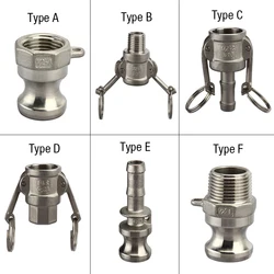 Camlock Quick Coupling, 1/2'' Stainless Camlock Fittings Connectors Cam and Groove Hose Pipe Fitting Adapter,3/4'' cam lock type