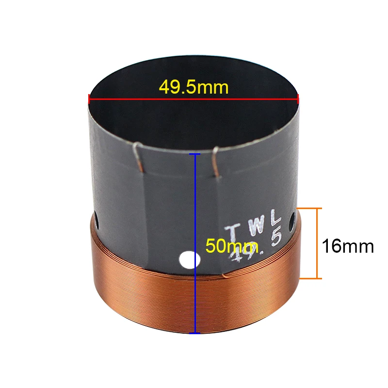 49.5mm Bass Voice Coil Black Aluminum Coil 4 Layers Round Wire For 50 core High-power Stage Subwoofer 6-8 OHM 350W-550W 2pcs