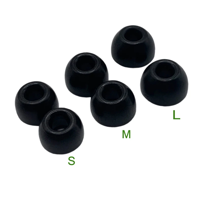 3คู่หน่วยความจำโฟมแผ่นรองหูฟังสีดำ4.5มม.หัวเข็มขัด (L M S) สำหรับ TWS หูฟังไร้สาย Bluetooth หูฟังสำหรับ Redmi Airdots 3 Pro