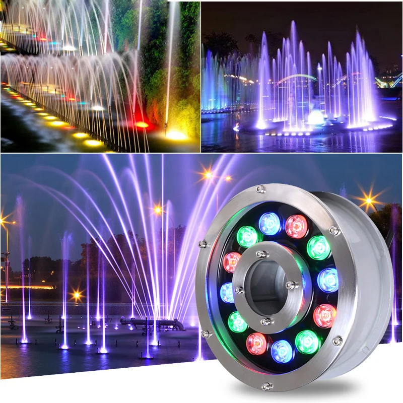 luzes subaquaticas para fontes lagoas pecas lote 6w 9w 12w 18w ip68 dmx512 rgb dc12v 24v luz piscina piscina de pesca 01