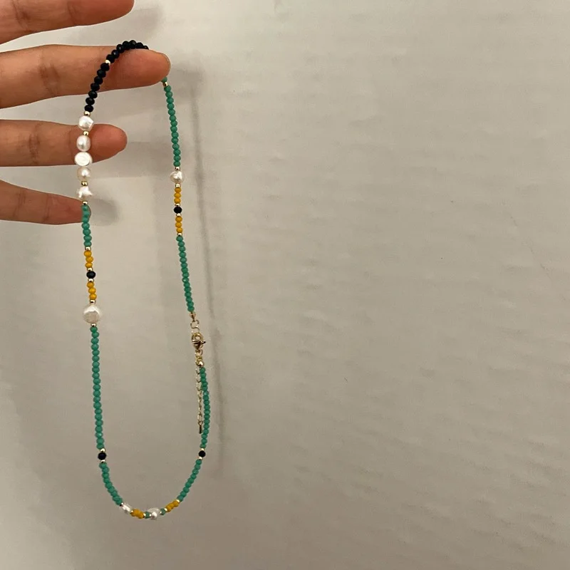 women exquisite small freshwater pearls necklace handmade adjustable beaded choker fashion bohemian jewelry gifts wholesale