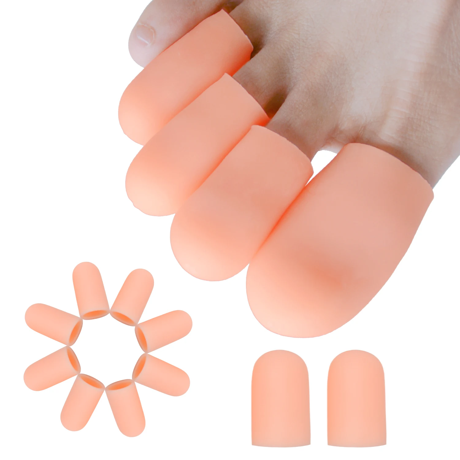 2pcs Silicone Gel Soft Toe Protectors Bunion Toe Sleeves Caps For Prevent Corns Calluses Blisters Foot Care Tool Size S L Z55202