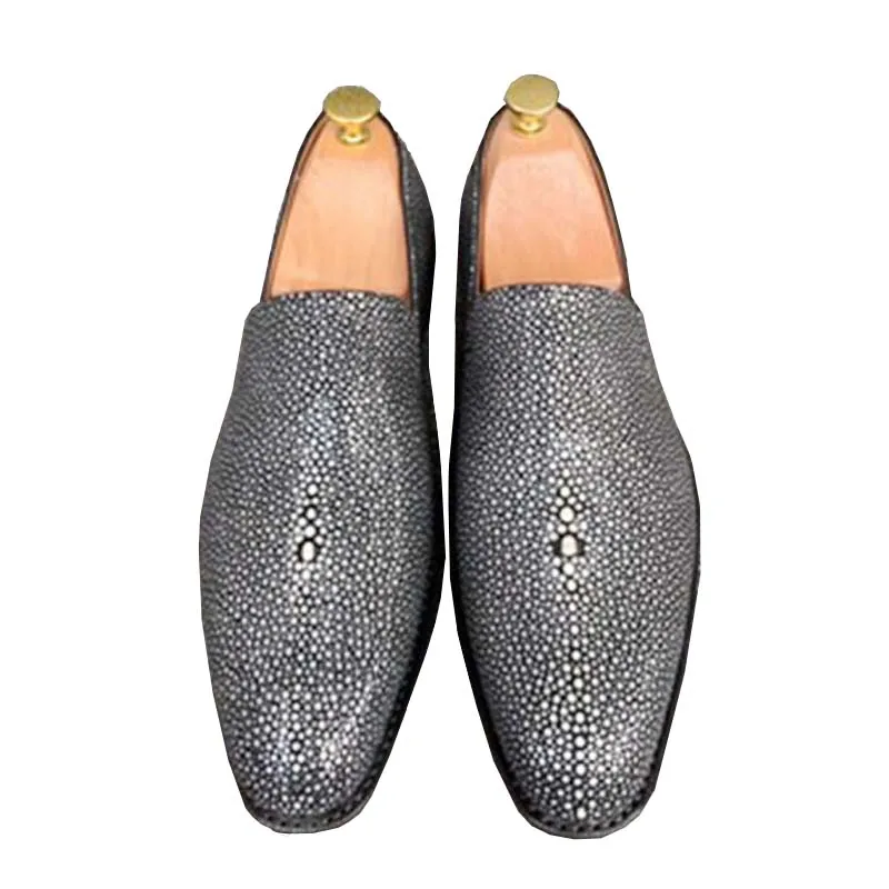 fanzunxing  new arrival business shoes large size hand-made shoes for men without stitching pearl fish skin men shoes