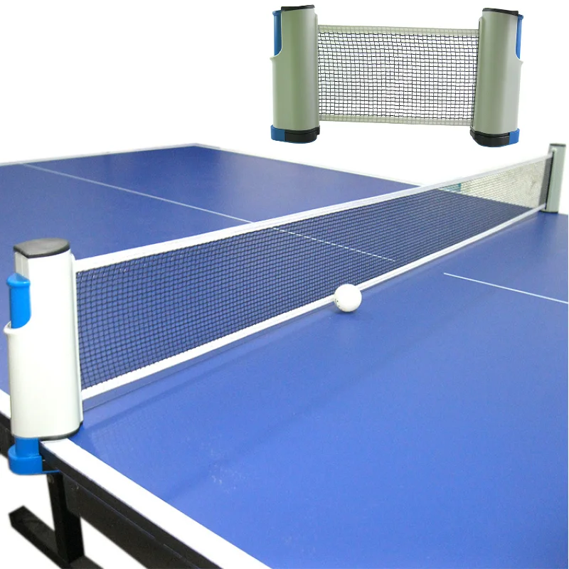 Portable Table Tennis Net Anywhere Retractable Pingpong Post Net Rack Adjustable Any Table Anywhere Easy to Install