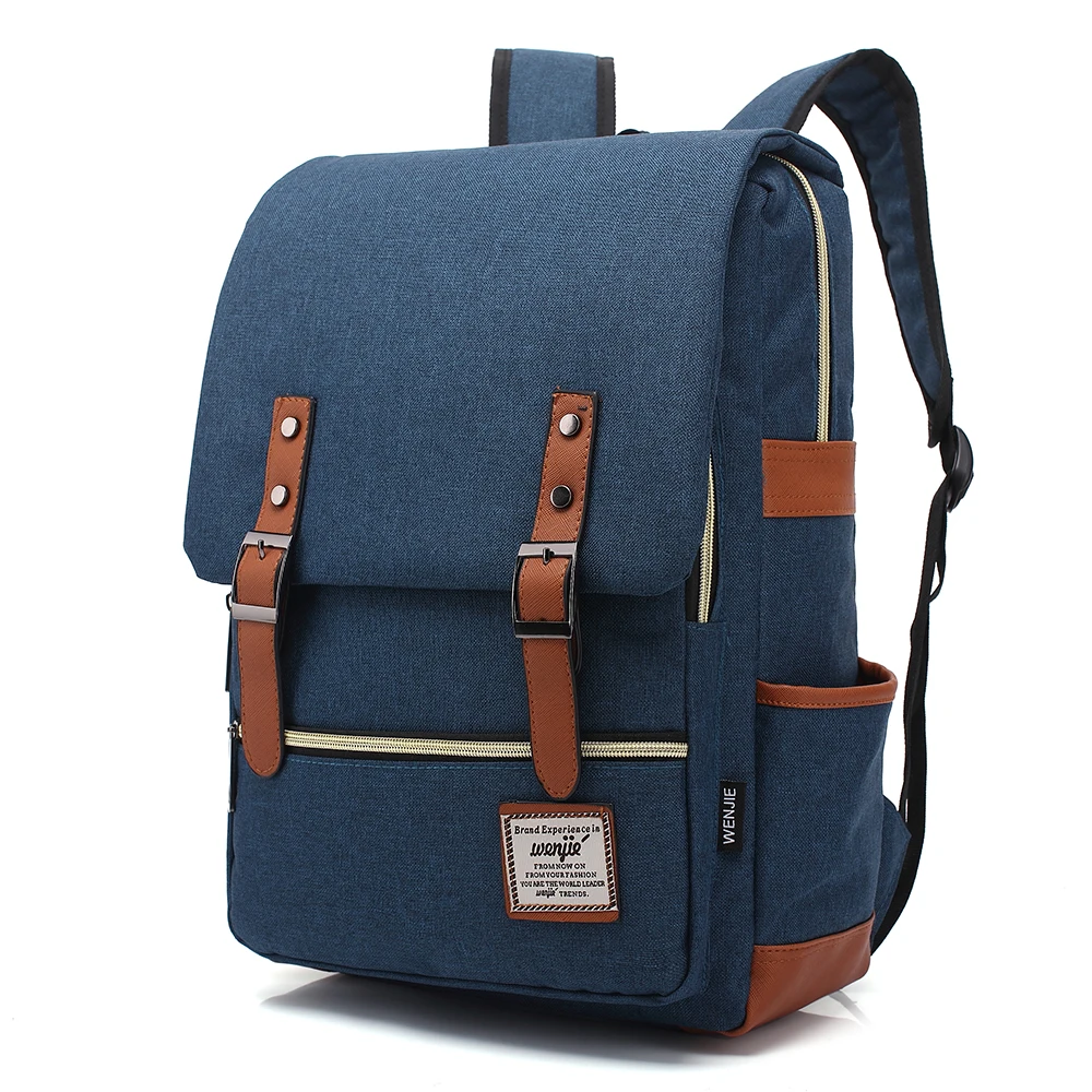 2024 New Custom Fashion Retro Laptop Backpack Nylon Travel Bag Female Outdoor Backpack Casual Male Canvas Bag Youth School Bag