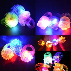 20pcs LED Light Ring Blinking Jelly Finger Rings Jewelry Gift Glow Party  Bar Toy Cosplay Birthday  navidad Wedding Festival