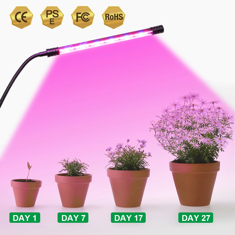 Lighting for Greenhouses ,USB Port Full Spectrum Dimmable Grow Lamp with 3 Modes Timing Function LED Grow Light