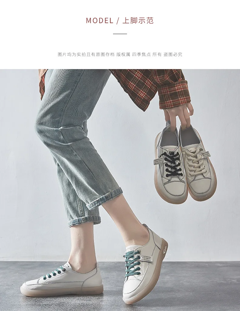 Chaussures en cuir blanches pour femmes, baskets classiques d\'été pour femmes, mocassins à la mode, baskets souples et confortables, nouvelle
