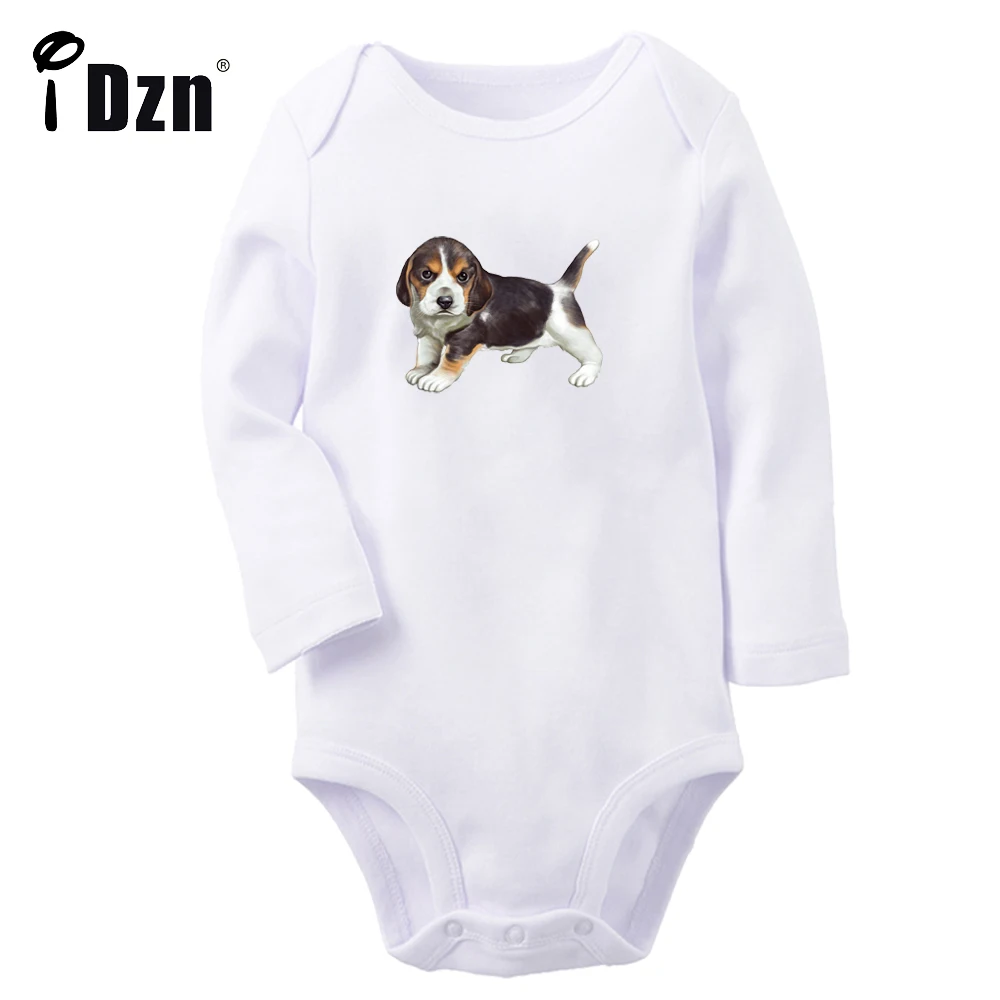 iDzn Baby Boys Baby Girls Spring Funny Animal Dog Bodysuit Newborn Lovey Dog Autumn Clothing Cute Puppy Rompers Cotton Jumpsuits