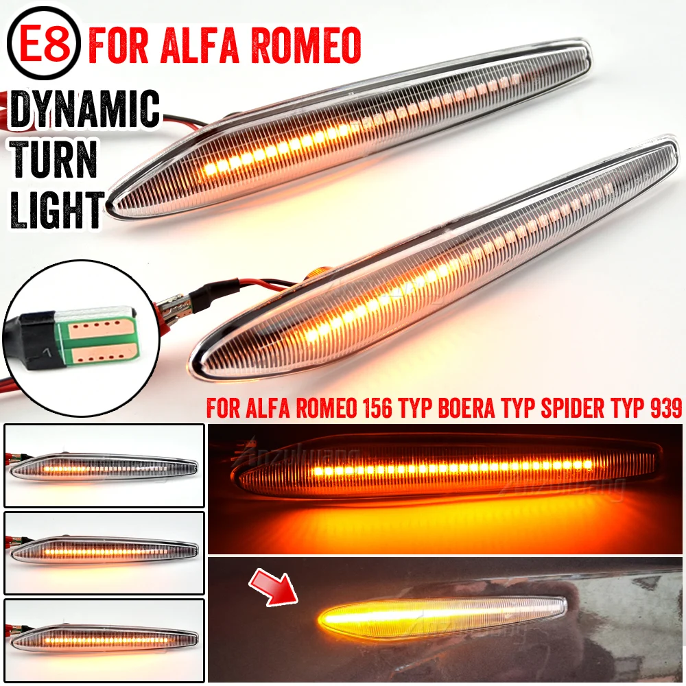 2PCS Led Dynamic Turn Signal Light Side Marker Blinker Indicator Sequential Lamp For Alfa Romeo 159 Sportwagon Brera Spider 939