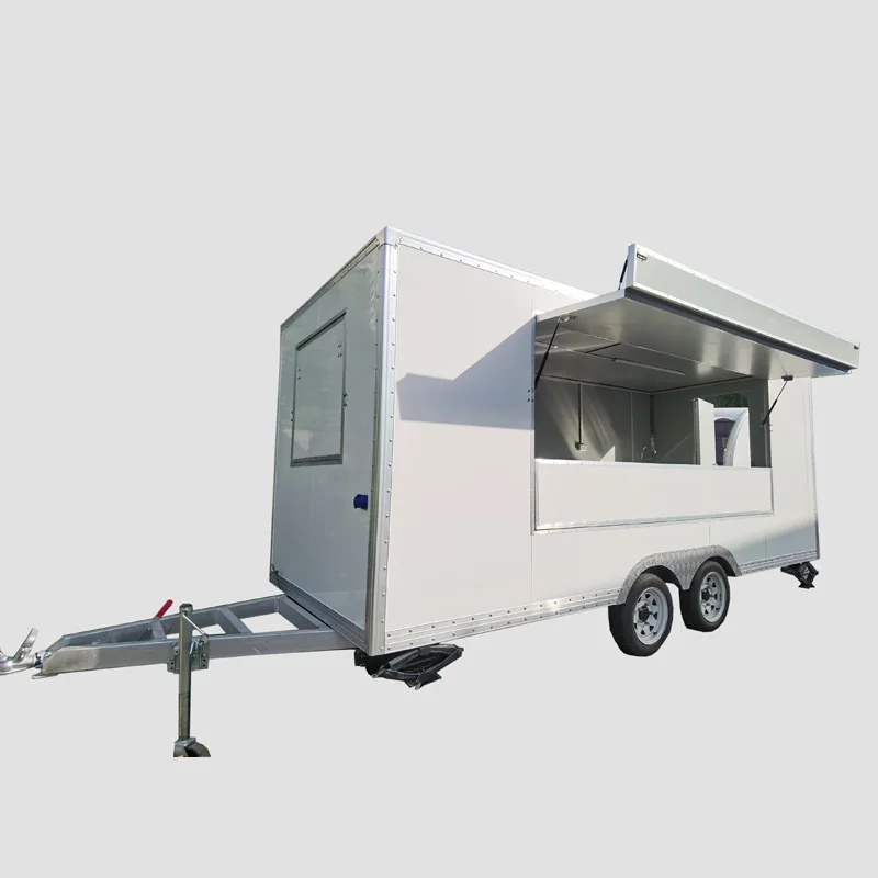 White Color Mobile Food Cart Street Snack Truck For Soft Ice Cream Machine Shop Trailer Can Customized Cooling Drink Equipment