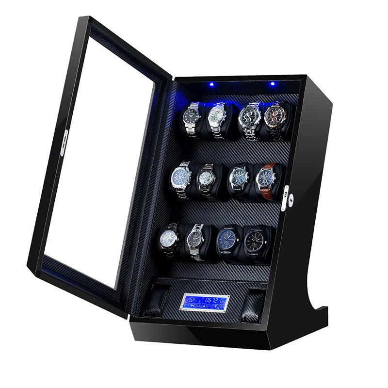 Automatic Watch Winder Box Uhrenbeweger Mechanical Display 12+2 Slots Male Watch Automatic