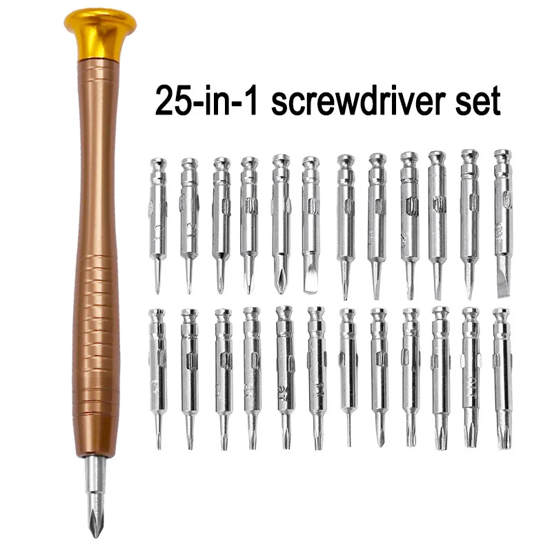 25PC Multi-Function Manual mini screw driver Set Mobile Phone Laptop Repair Tools iphone 7/8/X pen screwdriver bit set Pozidriv