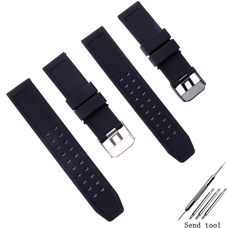 Watch accessories men suitable for 23mm Luminox silicone sports strap Luminox3051 3050 3080 4420 8800 metal button