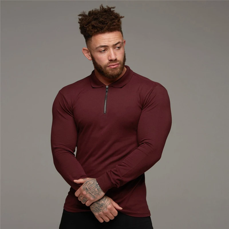 New Autumn Men Polo Shirt Brand Clothing Stretch Cotton Men Business Fashion Male Polo Shirt Long Sleeve Breathable Polo Shirt