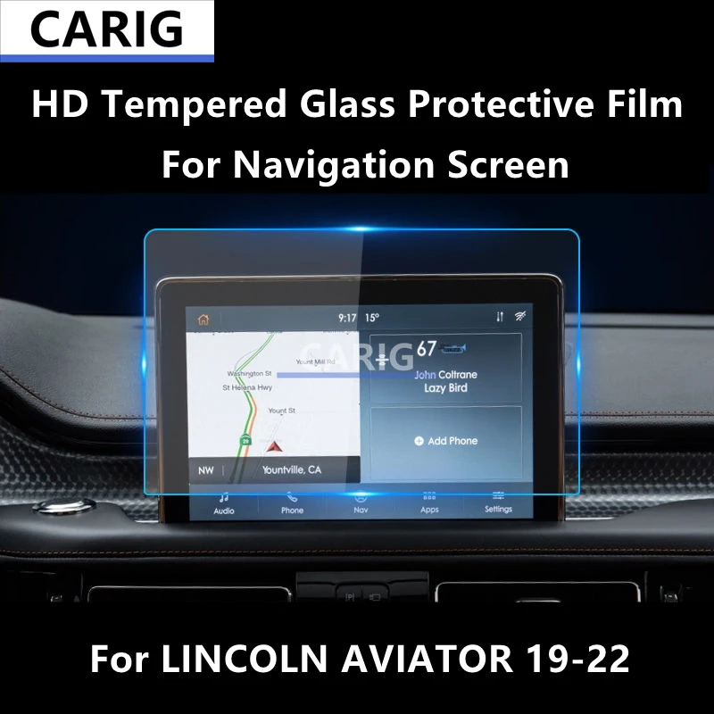 

For LINCOLN AVIATOR 19-22 Navigation HD Tempered Glass Protective Film Anti-scratch Repair Film Accessorie Refit