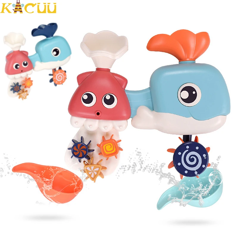 

Summer Bath Toy for Children Water Fun Play Spray Whale Waterwheel Toys for Kids Bathroom Tub Shower Toys for Children