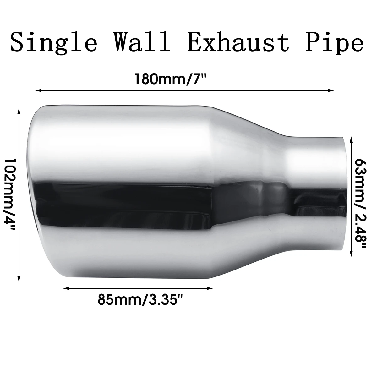 Imagen 4: Silenciador de escape de acero inoxidable para coche, tubo de escape de pared doble/única, modificación de punta de escape automática para SUV