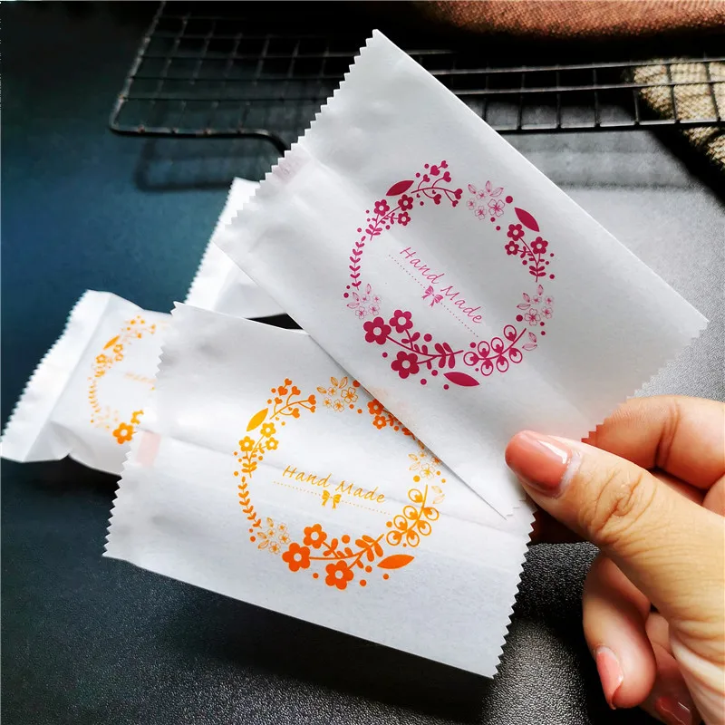 LBSISI Life  50pcs/100pcs White Cotton Paper Candy Bags For Birthday Baby Shower Pineapple Cake Nougat Candy DIY Gift Pacakging