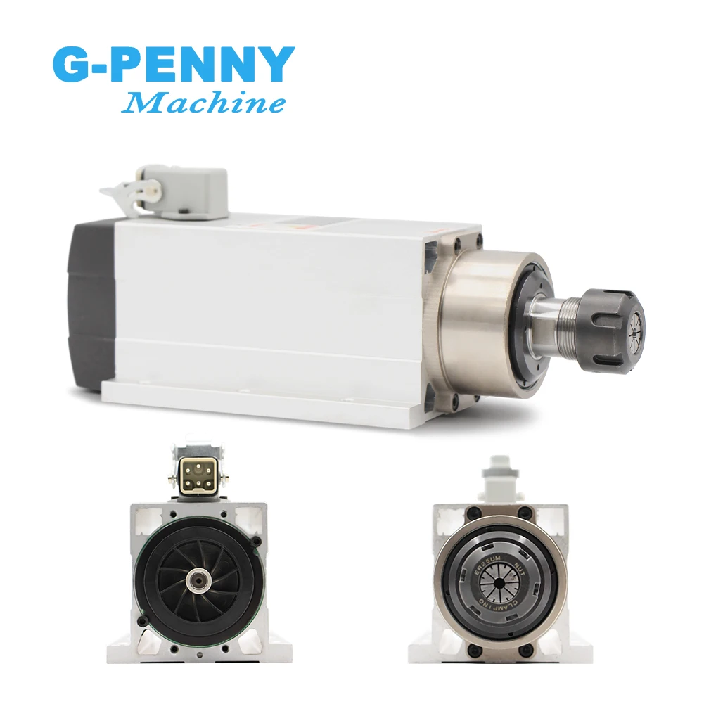 G-Penny 2.2kw ER25 Air Cooled Spindle Motor With /Without Flange CNC 220v /380v Ceramic Ball Bearings Spindle 0.01mm Accuracy