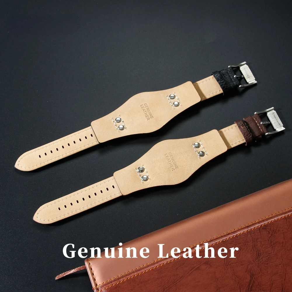 genuine Leather Watch Strap For Fossil CH2564 CH2565 CH2891CH3051 wristband 22mm black brown tray watchband with rivet style