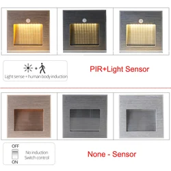 Motion Sensing Wall Lamp PIR Motion Sensor 3w Led Stair Light Infrared Human Body Induction Sconce With Mounting Box Footligts