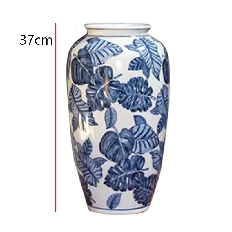 Chinese Blue-and-White Linked Branch Flower Arrangement Art Small Porcelain Vases and Flower Points Jingdezhen Ceramics