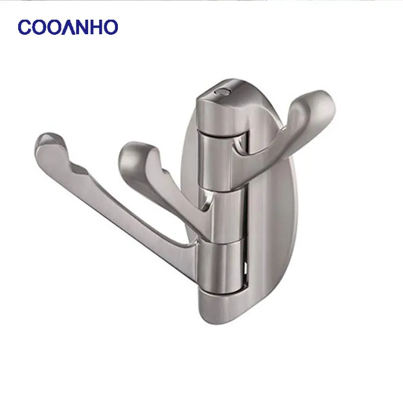 

COOANHO Swivel Hook Solid Metal Foldable Towel Hook, Swivel Arm Swing Arm Triple Coat Hook Hanger, Wall-Mounted