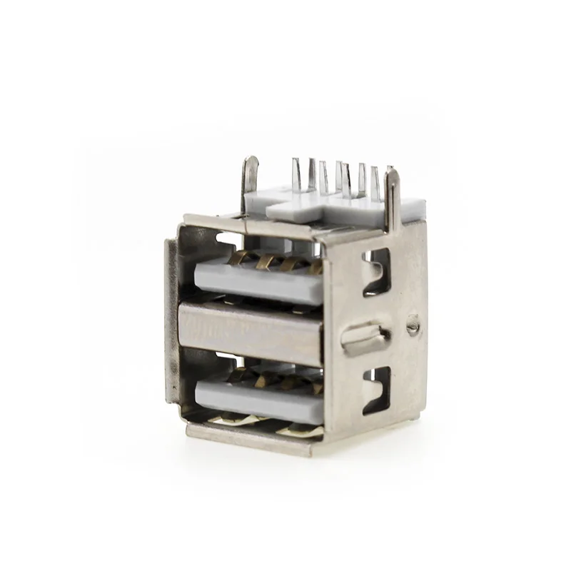 2/5/10 pcs double usb Socket Type A Bent 8Pins USB Connector PCB Female Port Jack Tail Electric Terminals