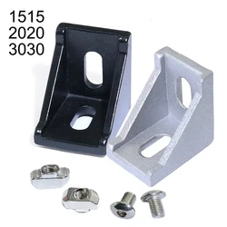 30 50pcs 1515 2020 3030 Series Corner Piece L Brackets Connector Fasten connector for 15S 20S 30S Aluminum Extrusion Profile