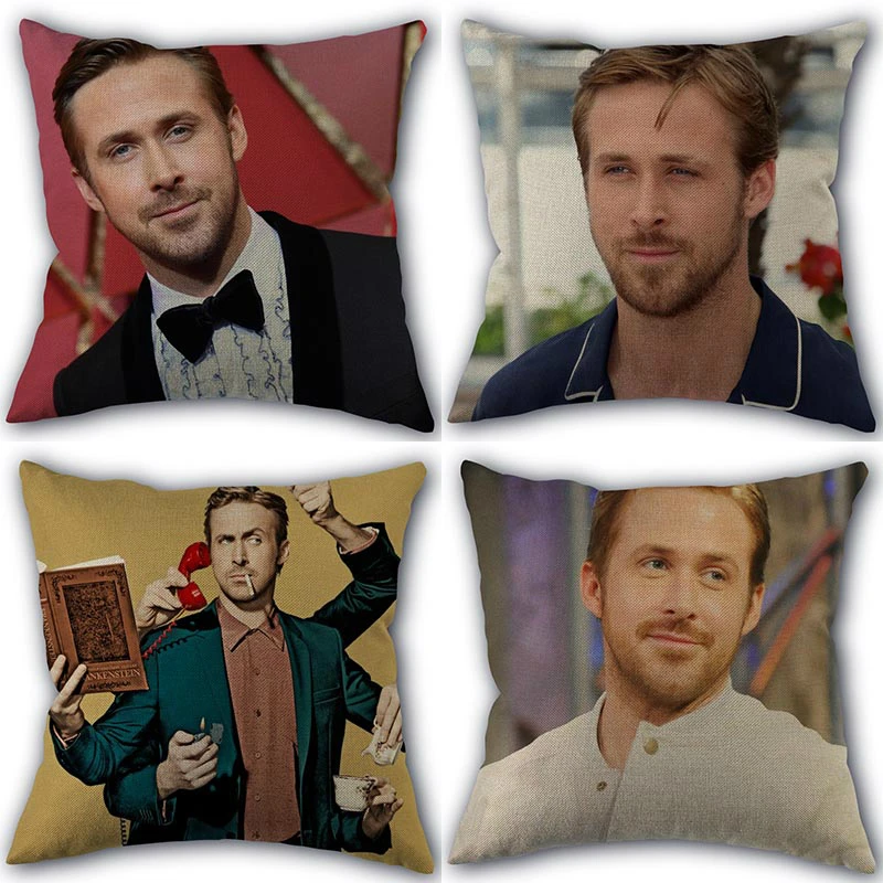 Custom Ryan Gosling Pillowcase High Quality Home Textile Cotton Linen Fabric 45x45cm One Side Decoration Pillow Covers