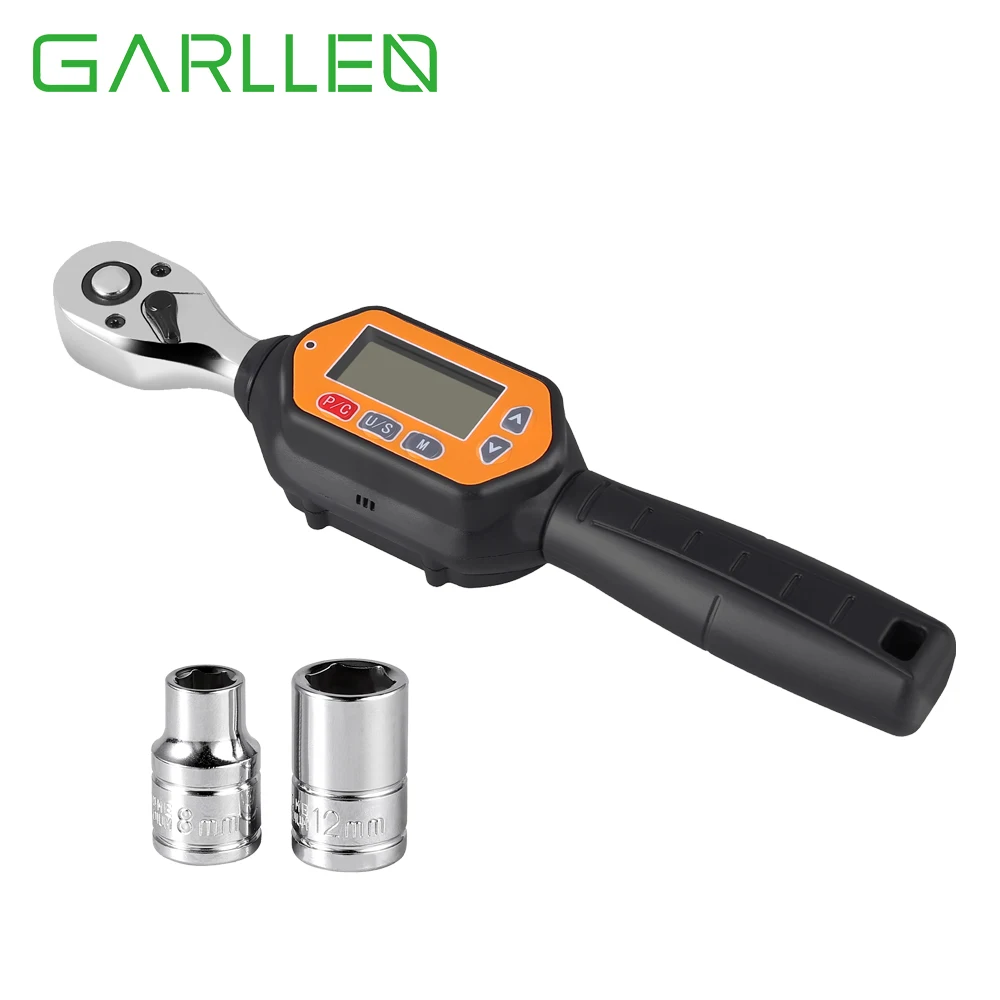 

GARLLEN 3/8”Digital Torque Wrench Accurate of Clockwise ±2% /Counterclockwise ±2.5% LED & Buzzer Reminder 1.3-44.25 ft-lbs Range