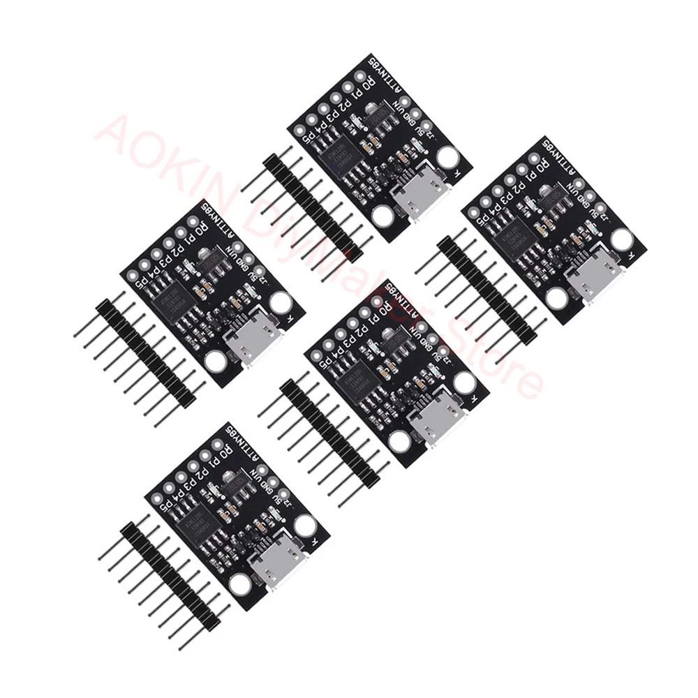 

5Pcs Digispark Attiny85 Micro Miniature Microcontroller USB Development Board Module Compatible with Arduino IDE 1.0+