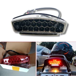 Universal Smoke Lens Motorcycle License Plate Light 21 LED Scooter Lamp Rear Indicator For Choppers Ducati Triumph Cafe Racer