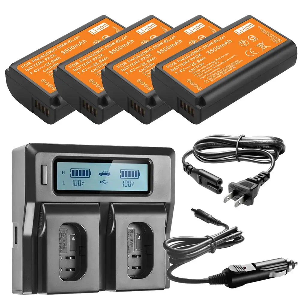 DMW-BLJ31 DMW BLJ31 Battery + dual battery quick charger for Panasonic Lumix S1, LUMIX S1R, LUMIX S1H, LUMIX S Cameras