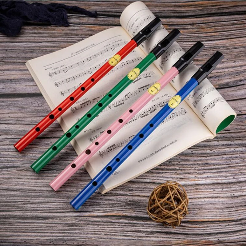 Brass Irish Whistle Flute C/D Key Ireland Feadog Flute Tin Pennywhistle Metal Dizi Feadan 6 Color Available Musical Instrument