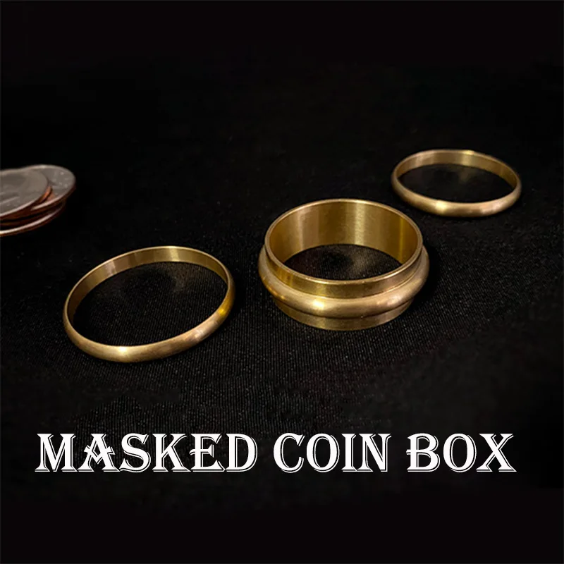 Masked Coin Box Magic Tricks Coin Appear Magia Magician Close Up Illusions Gimmick Props Mentalism Produce Coin Drum Box Magica