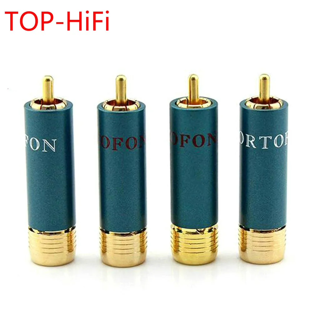 

TOP-HiFi 4pcs Gold-plated RCA Plug Ortofon Reference 8NX RCA Connectors for RCA Male Interconnect Audio Cable