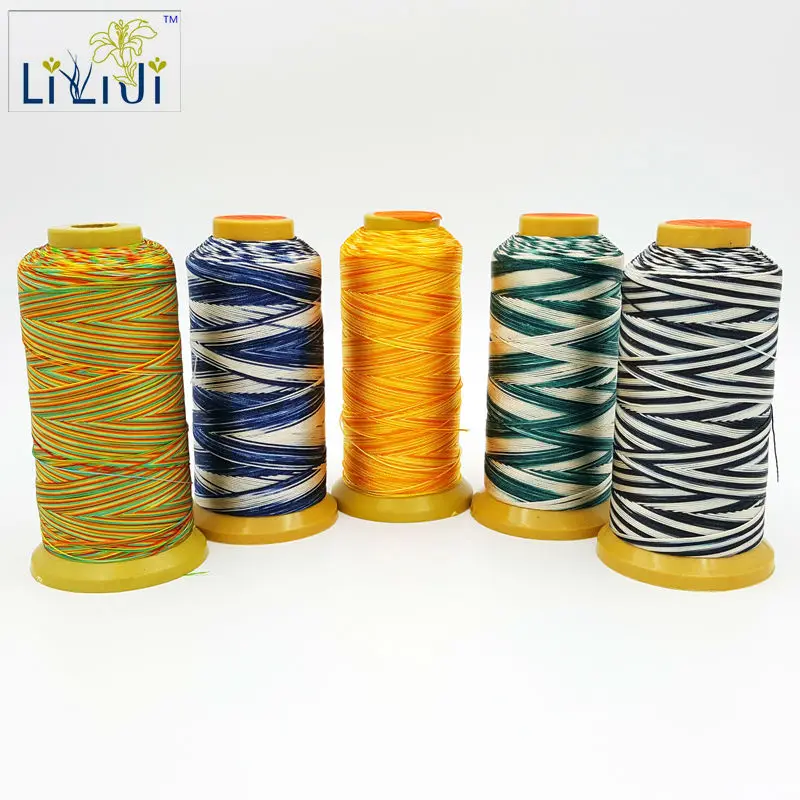 LiiJi Unique Mutil Color Silk Nylon 0.4mm 6Strands Thread for DIY Jewelry Beads Making approx 600M No.1-4/32