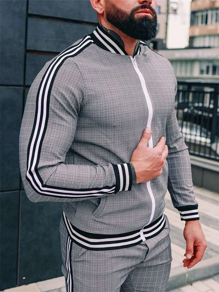 2023 New Men\'s Autumn Gentlemen Tracksuit Set Jackets Sets Tracksuit Men Sportswear Male Suit Pullover Two Piece Set Casual Sets