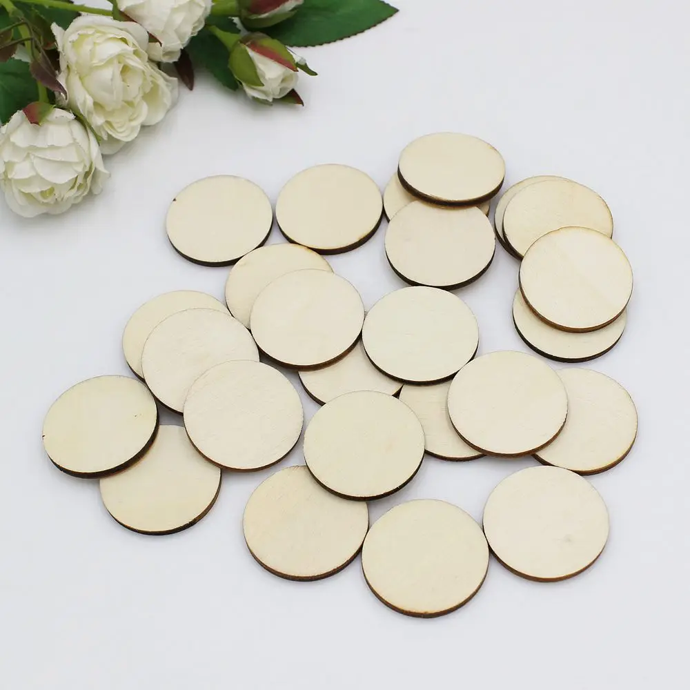 15-100pcs DIY Craft Unfinished Natural Wood Slices Circles Log Discs For Crafts DIY Craft Rustic Wedding Ornaments