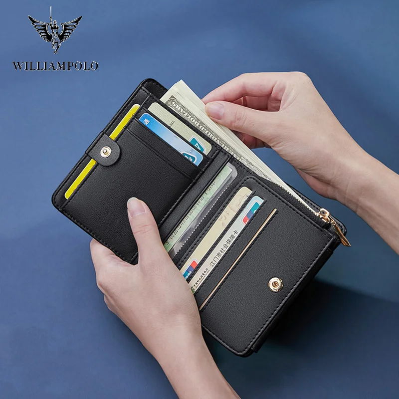 

2021 new high-end fashion wallet ladies short high-capacity multi-seat card holder casual versatile folding zipper change pocket