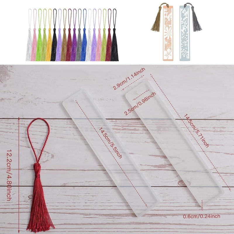 36 Pcs/Pack Clear Resin Mold Set Large Mould Set with Colorful Tassels