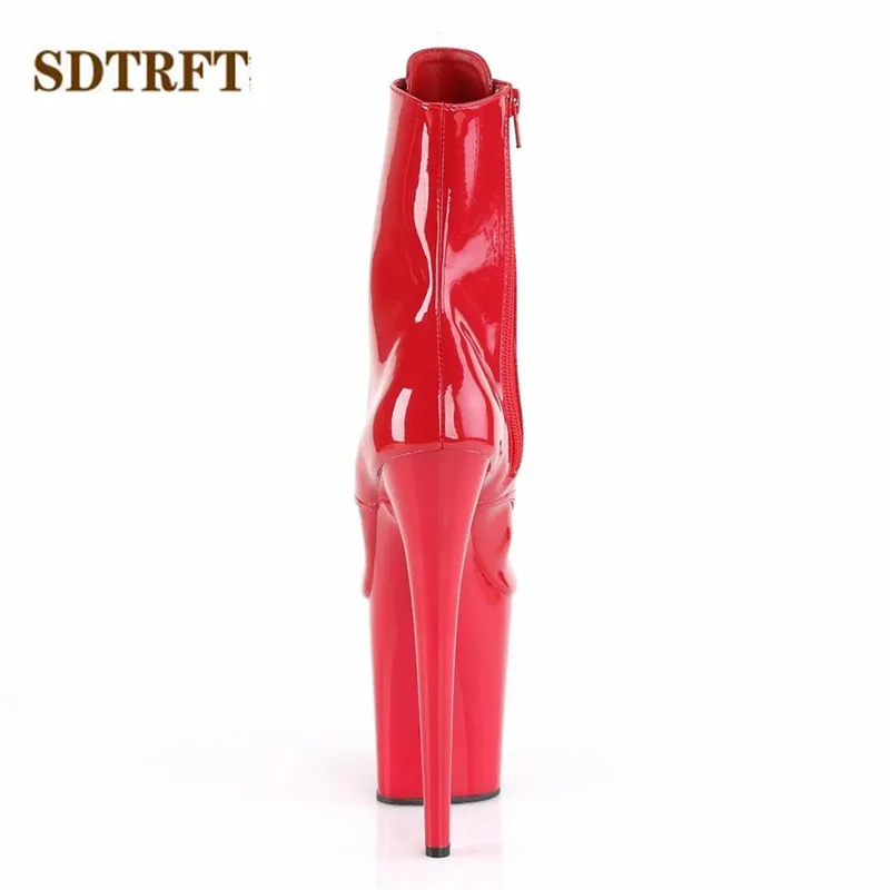 SDTRFT Stilettos 20cm Thin Heels Ankle boots transparent Platforms shoes Woman Botas Mujer Party pumps Summer Open Toe Sandals