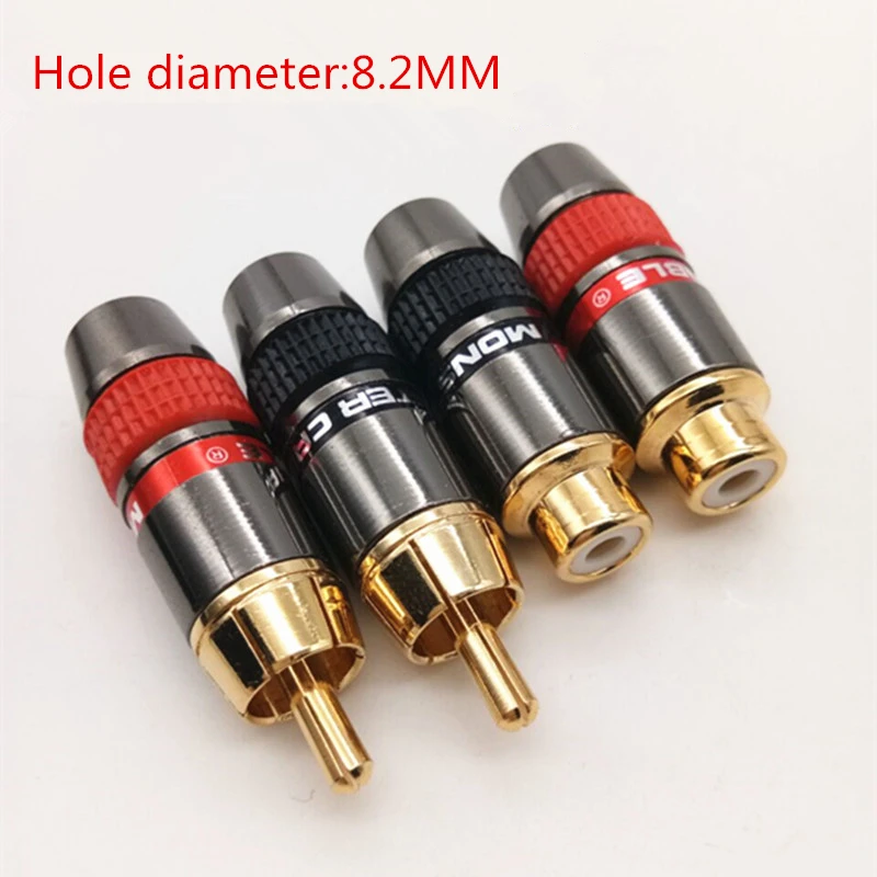 good quolity RCA welding RCA Male / RCA Female Copper Gold Plated Audio socket Adapter Plug Converter Connectors for HIFI Audio